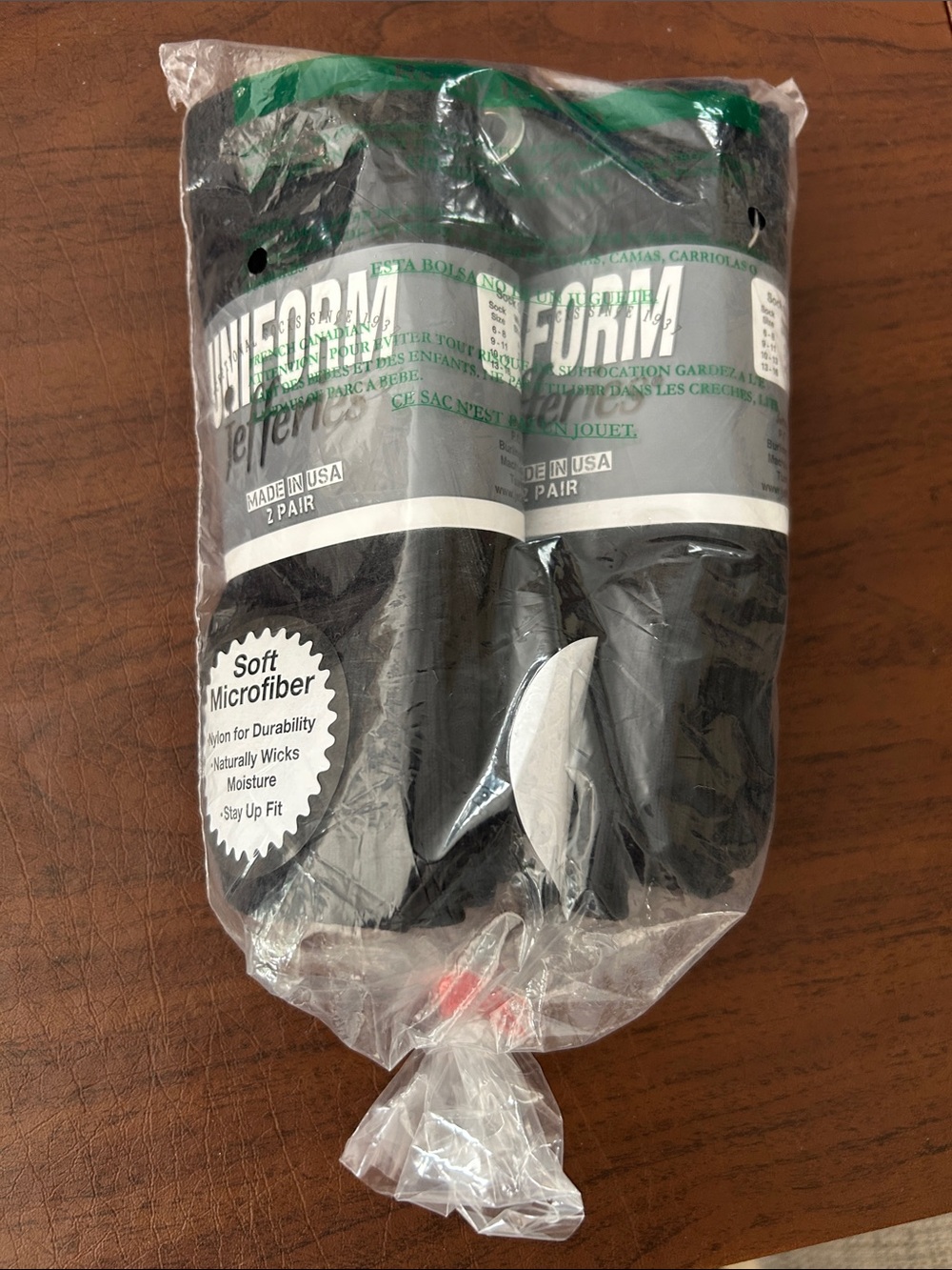 Jefferies Socks Men's Black Crew Uniform Socks - 2 Pair